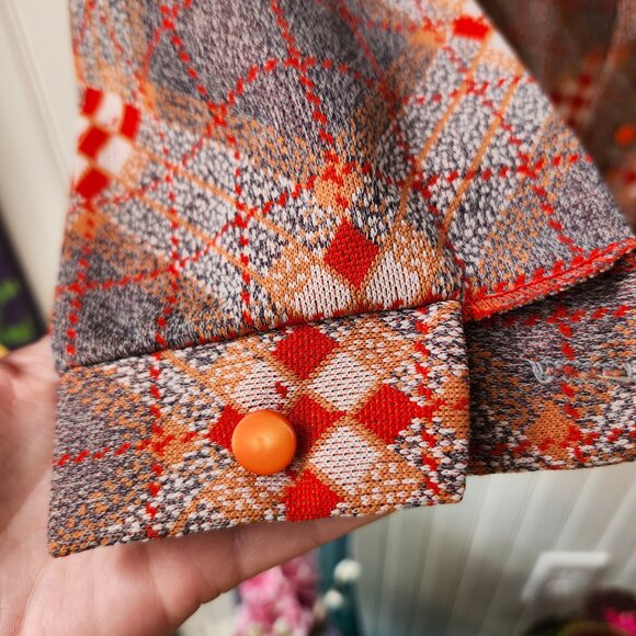 Vintage 1970's Funky Diamond Print Shirt by Stage 7 - Picture 12 of 15